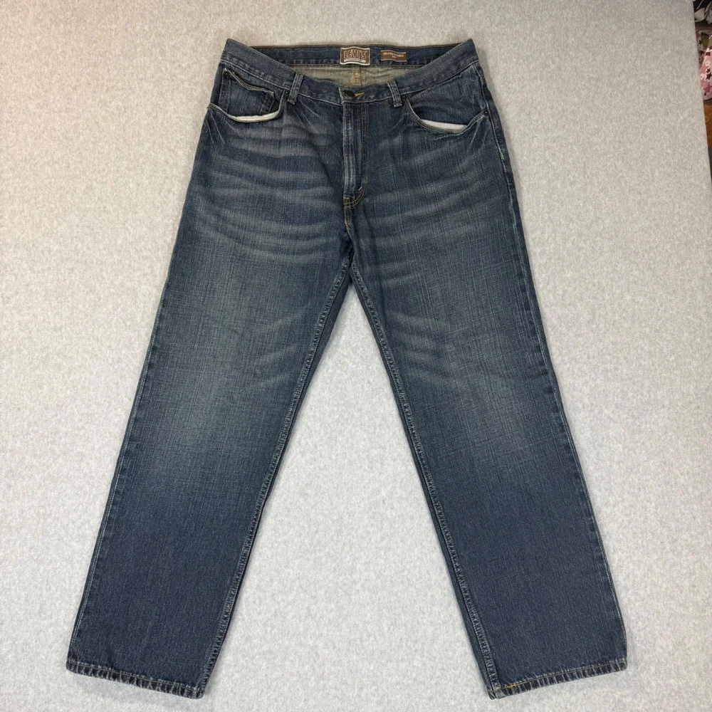 Levis 559 Relaxed Straight Jeans Mens 36x32 Blue Vintage Dark Wash Denim Cotton